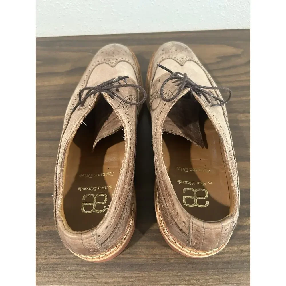 Allen‎ Edmonds Shannon Drive Shoes Mens Size 11.5 B Tan Leather Wingtip Oxford